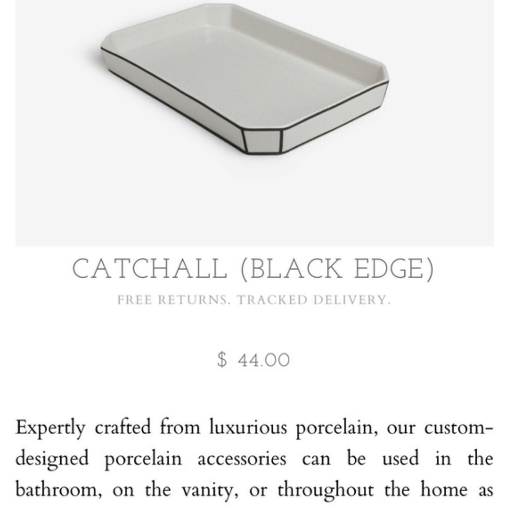 ODEME Porcelain Black Edge Catchall